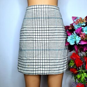 Women's checkered, woolly mini skirt.