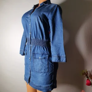 Thrift denim button down dress size: 8-10 colour: blue
