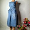 Thrift Denim flayed gown Size: 14-16 colour: blue